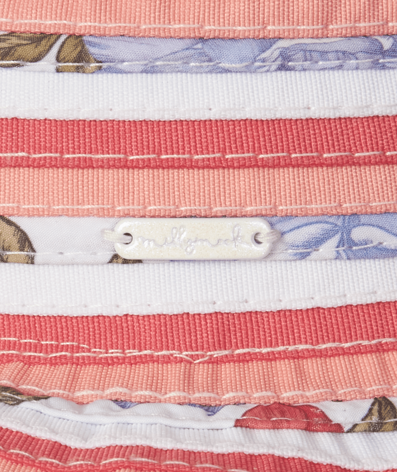 Millymook Girls Floppy Hat - Watermelon Floral Stripe - Phillipa